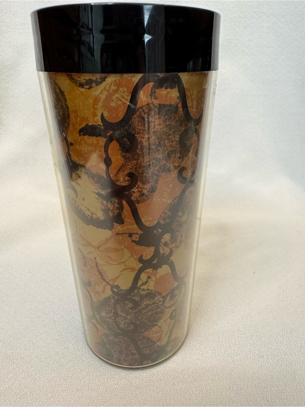 Vintage 70s Thermo-Serv MCM Gothic Tumbler Gold and Black - Picture 5 of 6